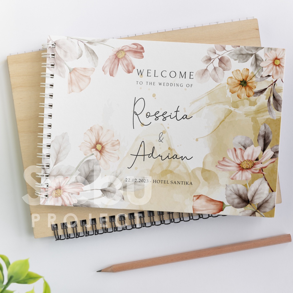 

(SR014) Buku Tamu Pernikahan Hardcover dan Softcover murah / Guest Book Isi 310 Tamu