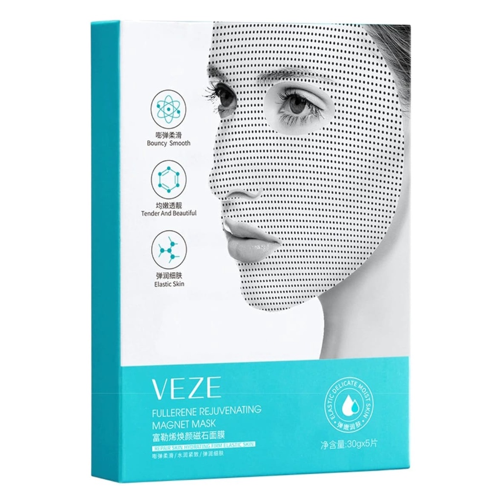 Veze Masker Wajah Magnet Fullerene Rejuvenating Magnet Mask 30gram Isi 5 Pcs