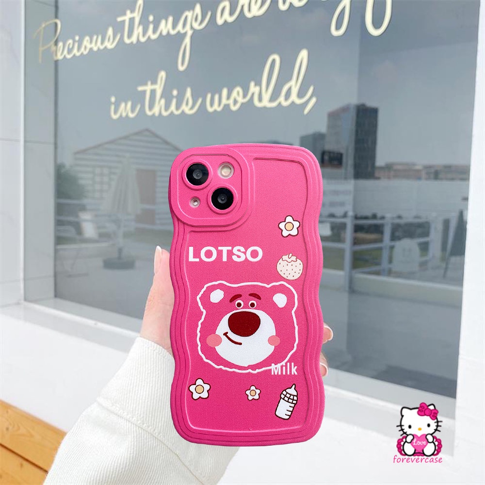 Soft Case Motif Kartun Beruang Strawberry Untuk iPhone 7 8 Plus 11 6 6s 14 12 13 Pro Max XR 14 Plus X XS Max SE 2020