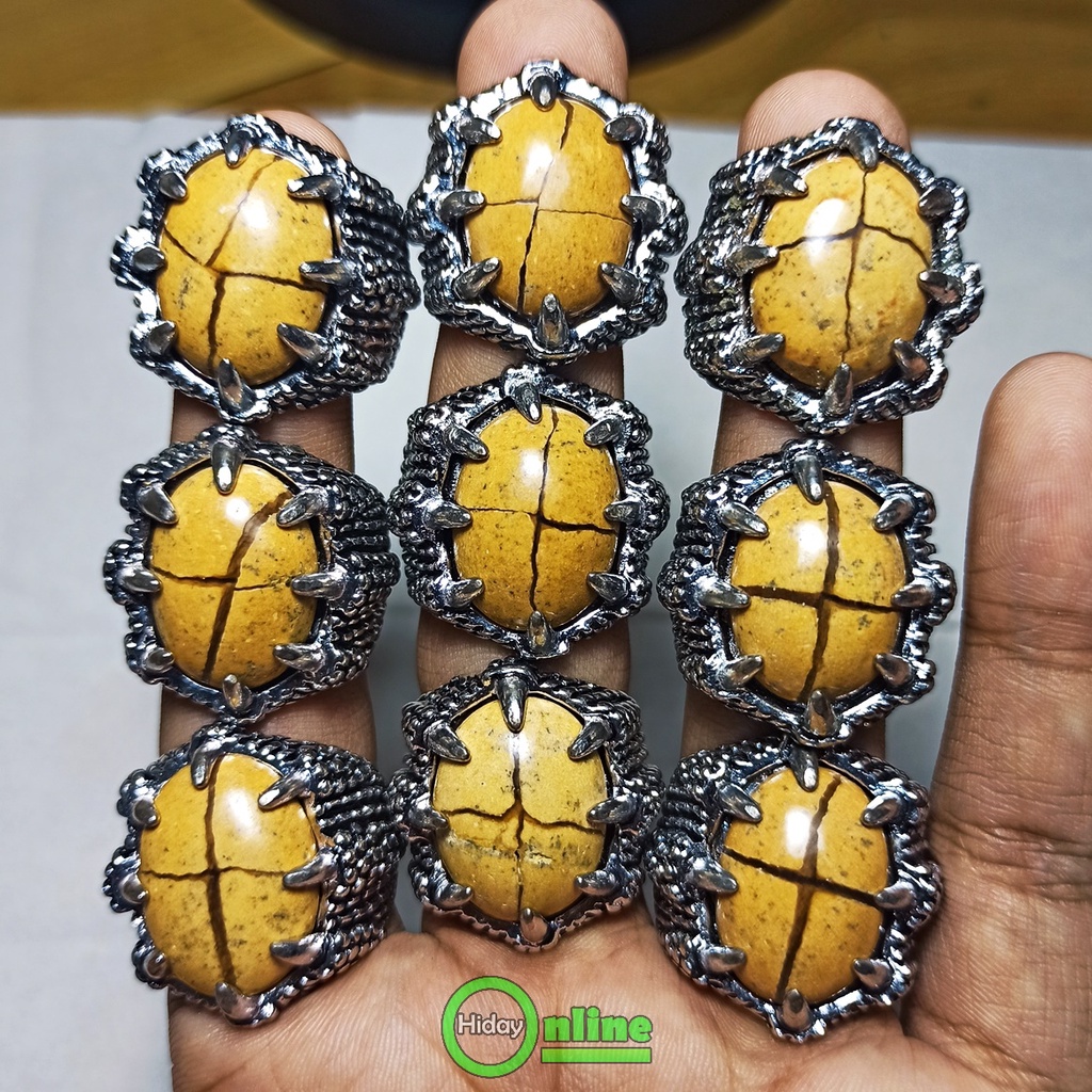 CINCIN BATU AKIK TAPAK JALAK COKLAT TEMBUS SENTER