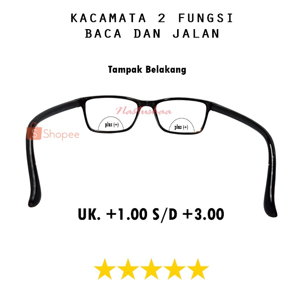 Kacamata Lensa 2 Fungsi Baca dan Jalan +1.00 s/d +3.00 Kacamata Double Fokus Untuk Pria Wanita NOCASE