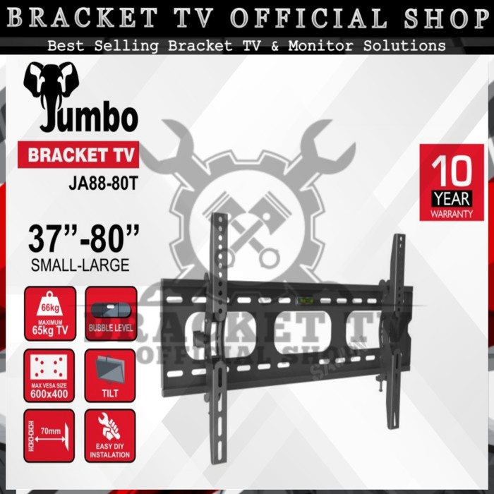 BRAKET TV JUMBO WALL BRACKET TV JA88-80T BRAKET LED TV 37-80 INCH