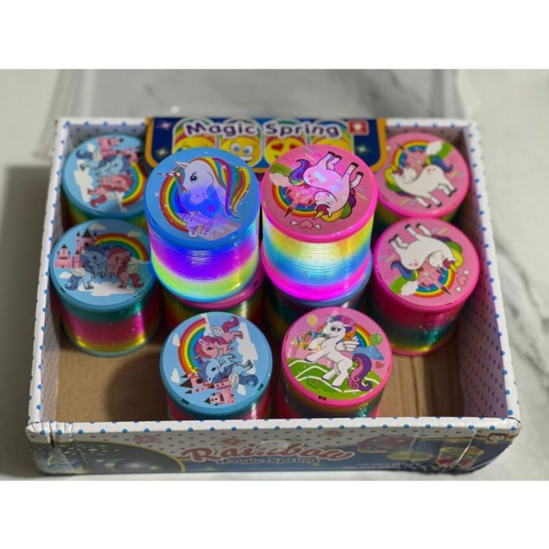 Mainan Magic Spring Rainbow LED Diameter 5.5cm