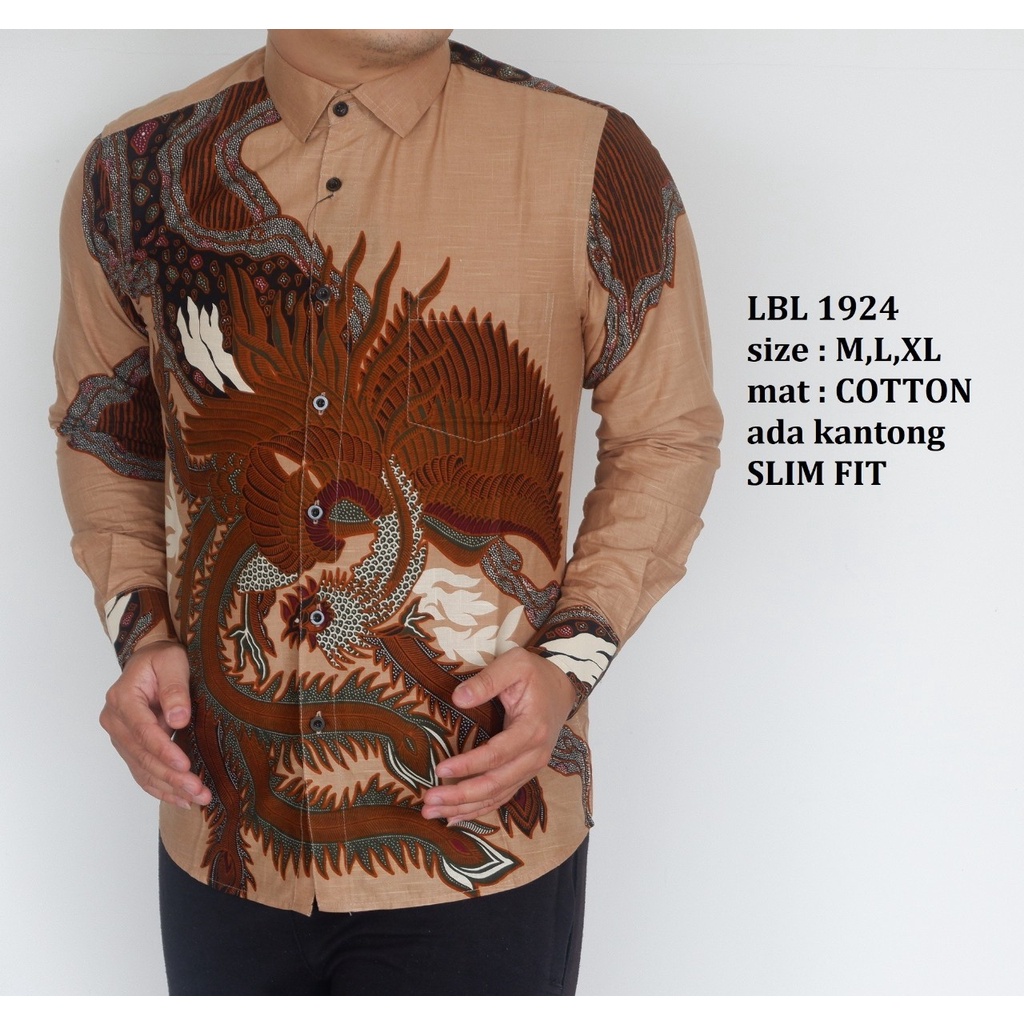 KEMEJA BATIK PRIA SLIM FIT LENGAN PANJANG BAJU BATIK PRIA LBL1924