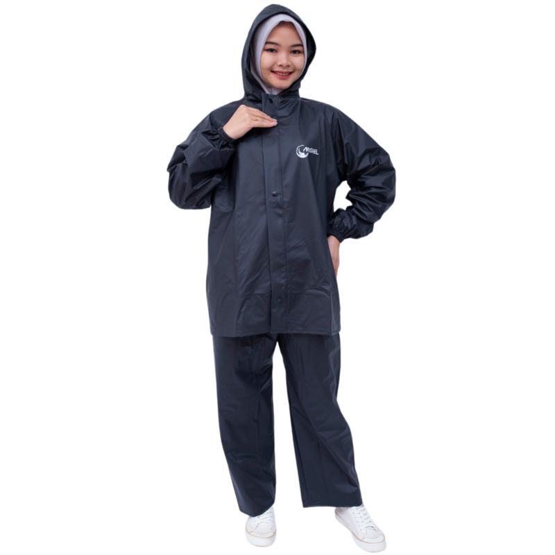 jas hujan RAINCOAT MISHEL setelan jaket celana pria wanita bahan tebal elastis tahan air