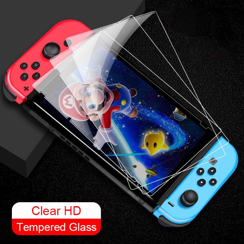 Film Pelindung Tempered Glass Untuk Nintendo Switch Oled Lite Konsol Game HD Curved Edge Full Cover Screen Protector