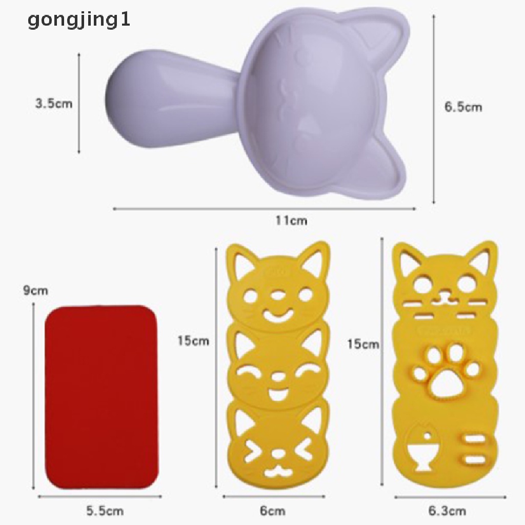 Ggg 1set Cetakan Nasi Sushi Kucing Smile Lucu Decor Cutter Sandwich DIY Tool ID