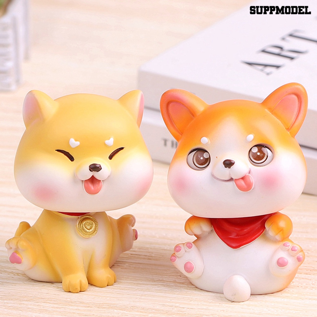 [Dekorasi] Lovely Animal Ornament Hias Adorable Novelty Kartun Bentuk Doggy Ornamen Interior Mobil Untuk Auto