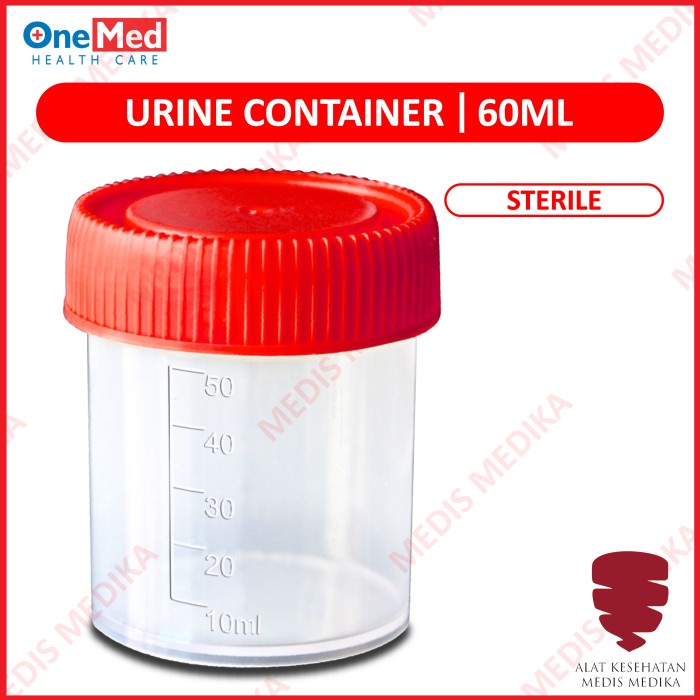 Urine Container Steril 60ml Onemed Pot Urin Krim Salep Cream Sterile 60 ml