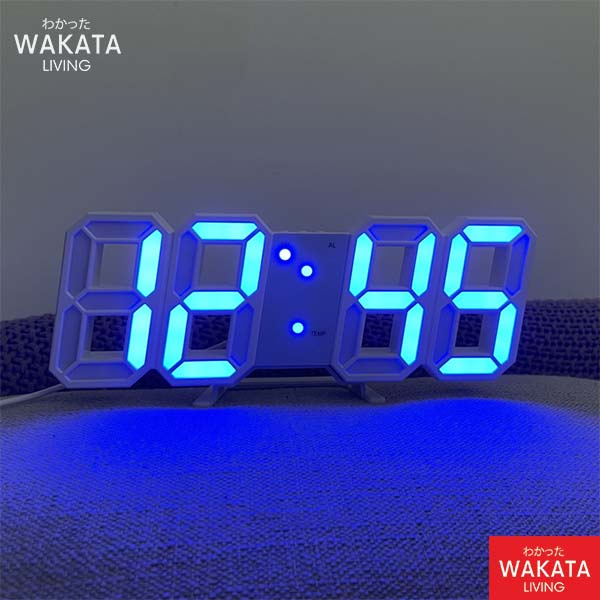 THOME Jam Meja Dinding Digital 3D LED Clock Bentuk Angka Modern Minimalis