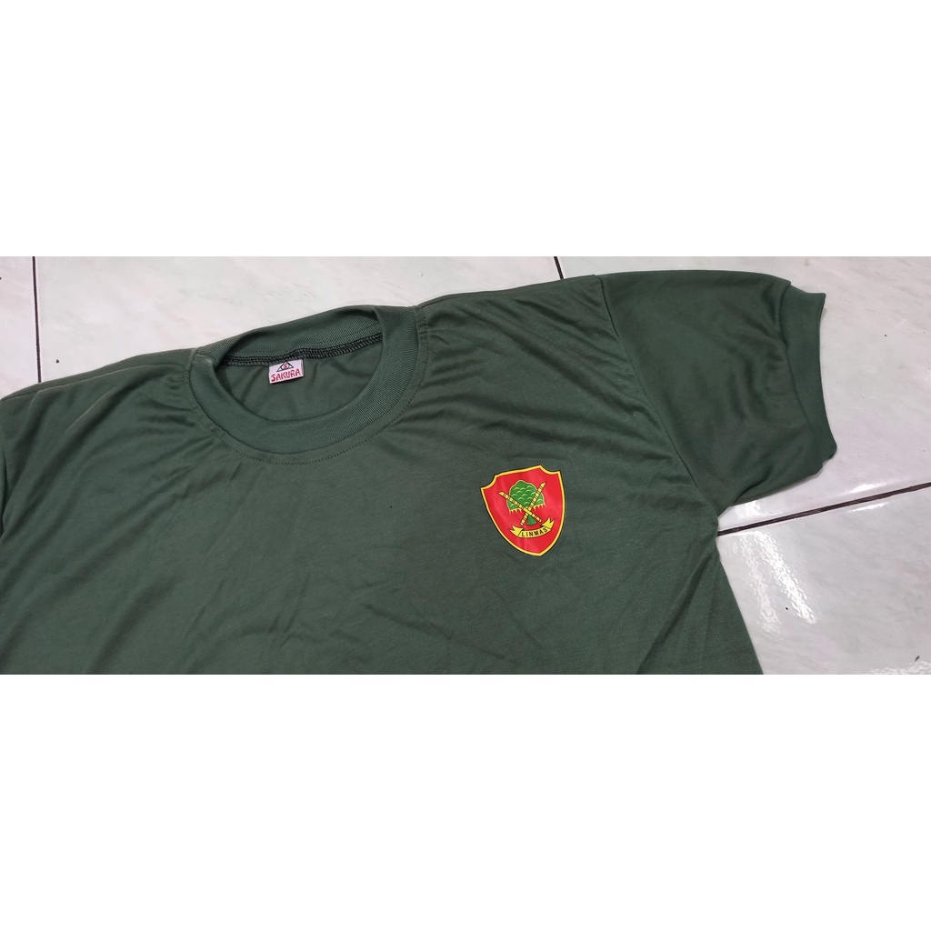 Kaos Oblong Linmas Hansip Hijau Gelap