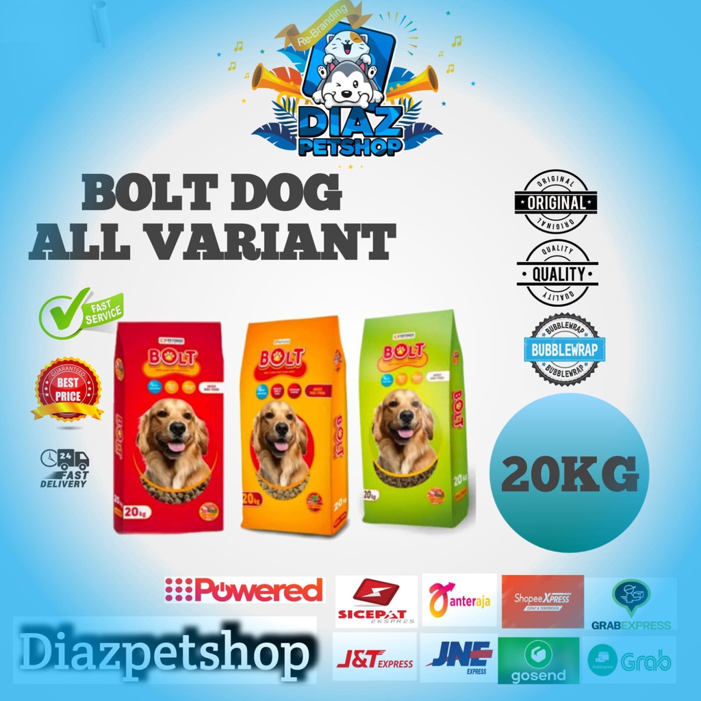 BOLT DOG 20KG / BOLT DOG BEEF 20KG / BOLT DOG LAMB 20KG / KHUSUS GOJEK / KHUSUS INSTANT