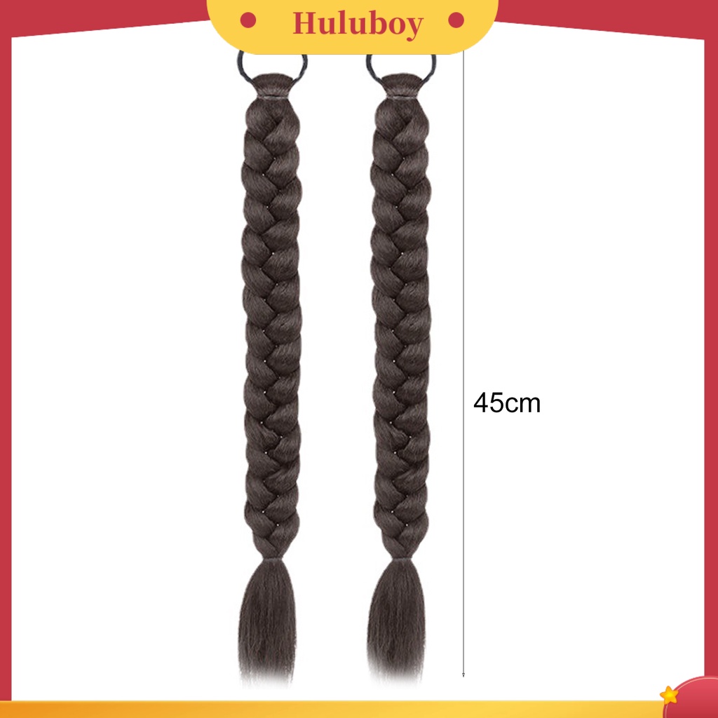 1 Pasang Rambut Palsu Ponytail Ganda Bahan Sutra Suhu Tinggi Untuk Wanita