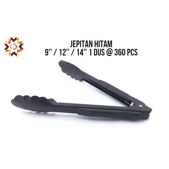 Jepitan Daun Hitam 9295 - Capitan Makanan Kue Gorengan Warna Hitam Stainless