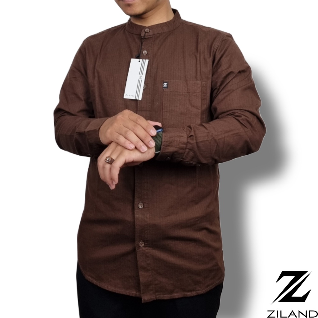 Kemko Dewasa ZILAND Kemeja Koko Pria Lengan Panjang Polos Katun Sigaret Premium Ada Ukuran Jumbo High Quality