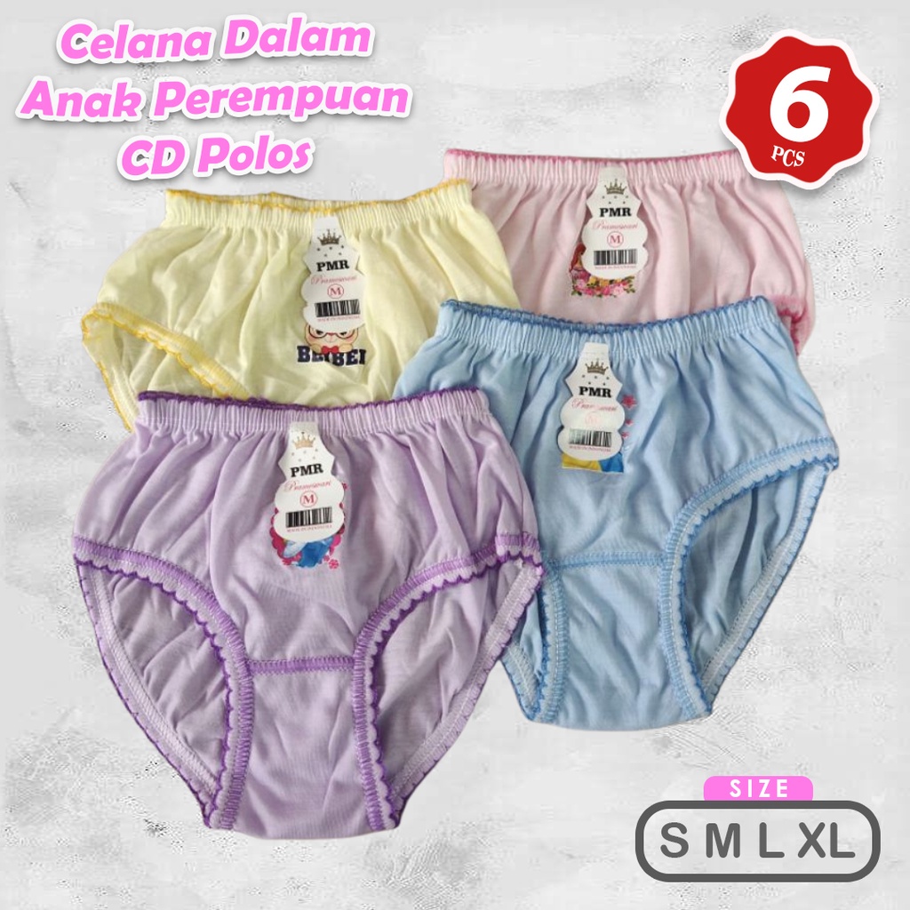 6 Pcs Celana Dalam Anak Perempuan PMR CD Pmr | Size S M L XL - Justisa