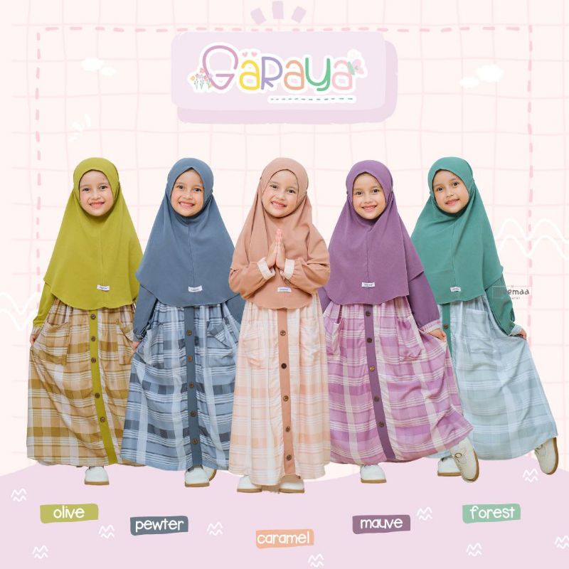 MEEMAA - GARAYA GAMIS SET ANAK, REMAJA TANGGUNG ADEM CANTIK MOTIF KOTAK