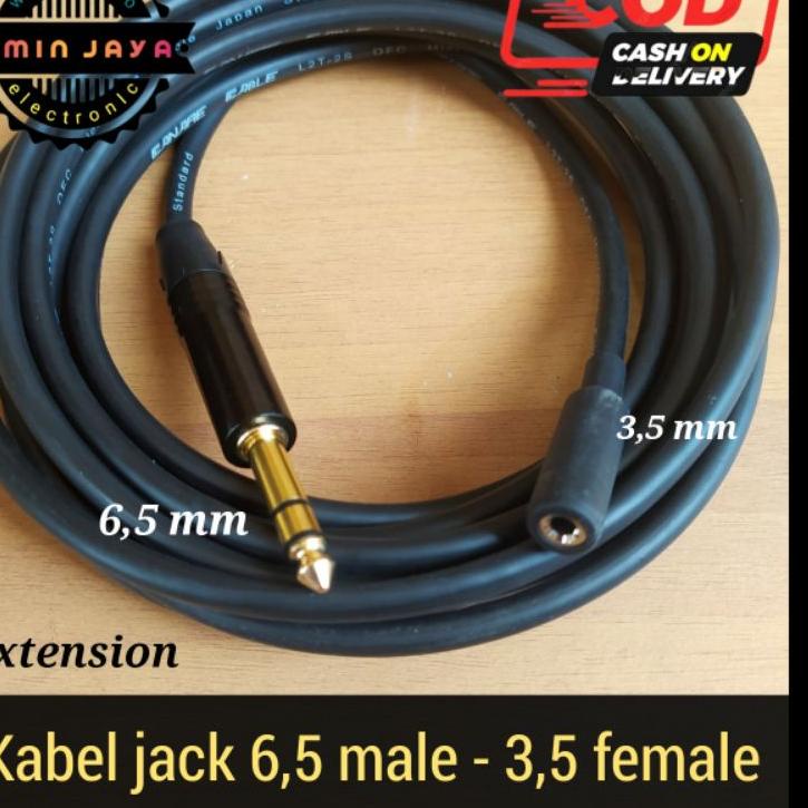 [296] Kabel extension jack mini stereo 3,5 female to jack akai 6,5 stereo POL2