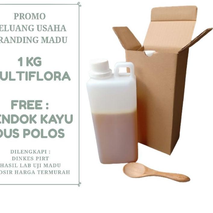 

㊢ PROMO 1 Kg Madu Peras murni asli melifera ( Raw Honey ) free sendok dan dus box MCO11