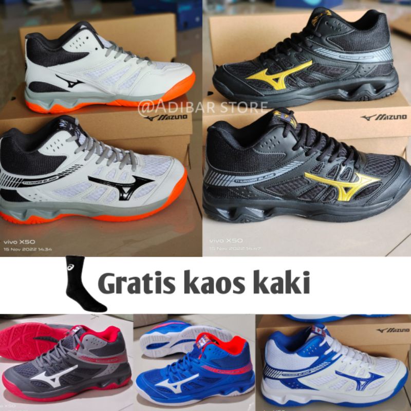 Sepatu olahraga pria voli Mizuno Thunder blade Super premium sepatu olahraga lari Mizuno thunder bla