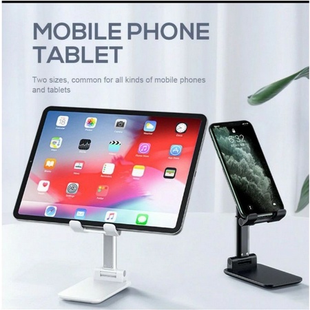 Desktop Phone Holder Tablet Holder Adjustable Portabel / Penyangga Handphone Tatakan Hp Bisa di Lipat / Phone Stand Holder Lipat Liftable Foldable Universal HP di Meja