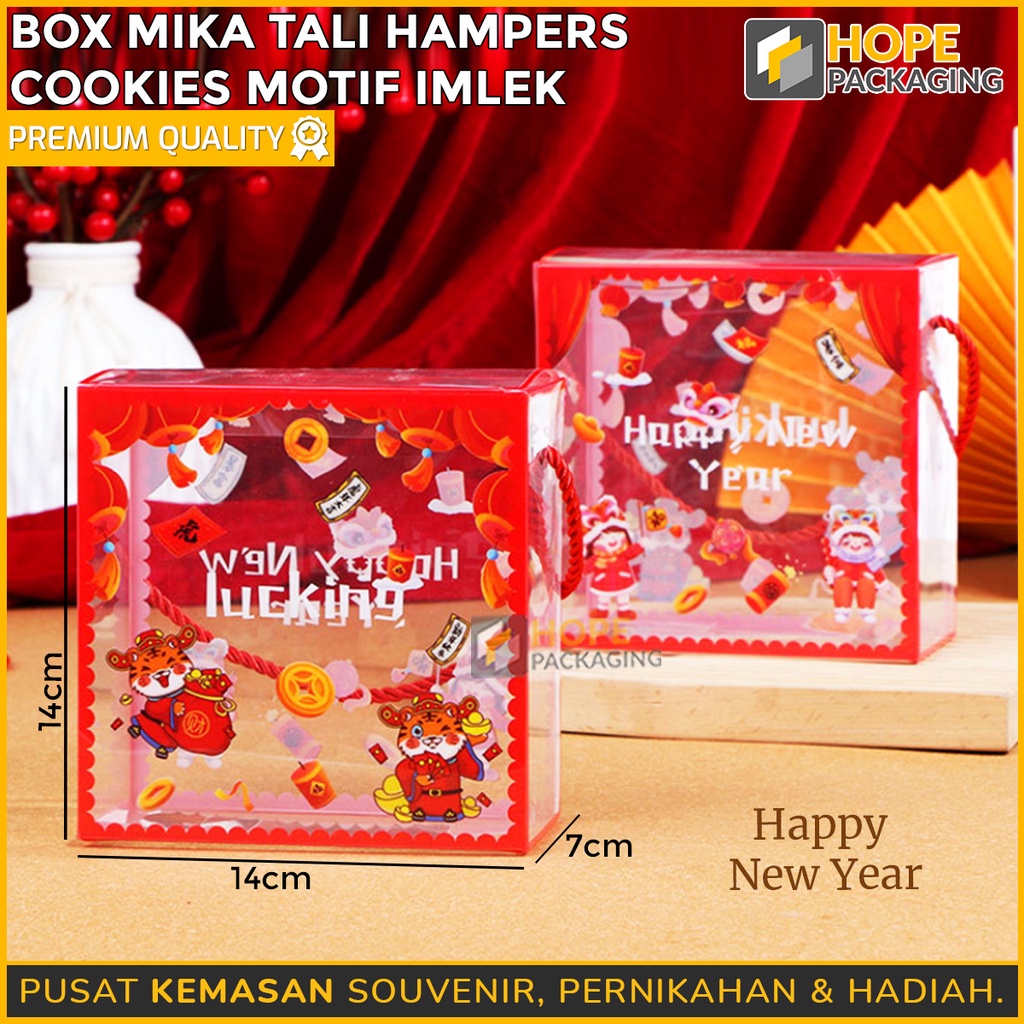 Box mika transparan hampers goodiebag / Box Mika Tali Hampers Cookies / box cookies hampers christmas mooncake