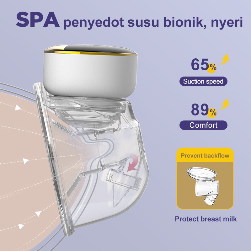 AmazeFan pompa asi handsfree pompa asi manual electric tanpa kabel handsfree breastpump 4mode dan12 tingkat penyesuaian kekuatan alat pompa asi mom uung yang dapat dipakai Diam Tanpa rasa sakit Meningkatkan produksi susu Anti-kebocoran dan aliran balik