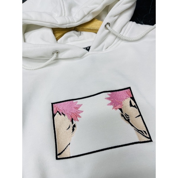 Hoodie Sukuna Itadori Face Embroidery Anime Manga Jujutsu Kaisen Premium Unisex