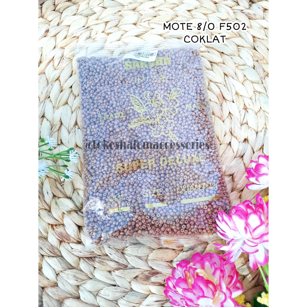 450 GR MOTE PASIR 8/0 F502 COKLAT DOP/MANIK /KERAJINAN TANGAN GELANG DAN KALUNG /MONTE /DIY