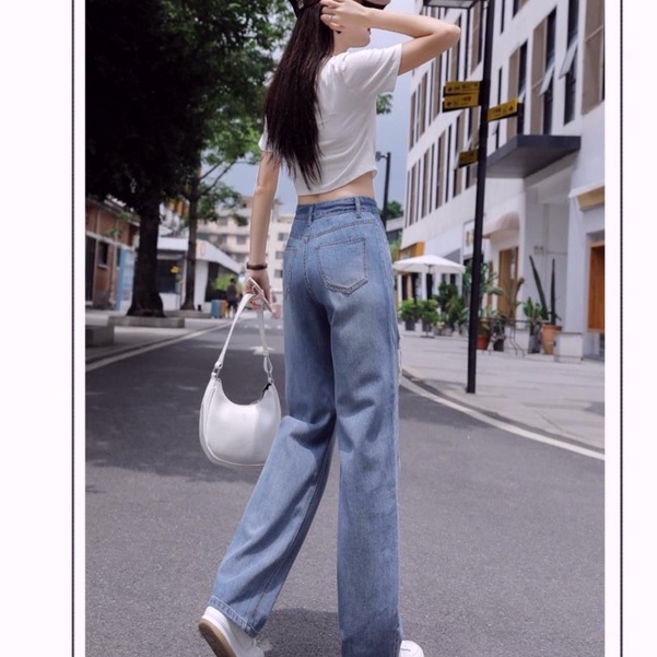 celana jeans kulot sobek boyfriend jeans celana jeans high waist wanita celana panjang kekinian dewasa ripped denim ootd tebaru