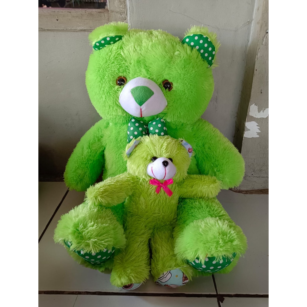 Paket boneka teddy bear jumbo 70cm beranak 2 1 besar 2 kecil