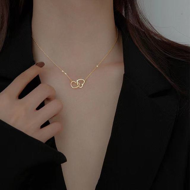 Baru Trendi Multilayer Hati Kalung Untuk Wanita Fashion Warna Emas Perak Geometris Rantai Kalung Perempuan Perhiasan Hadiah