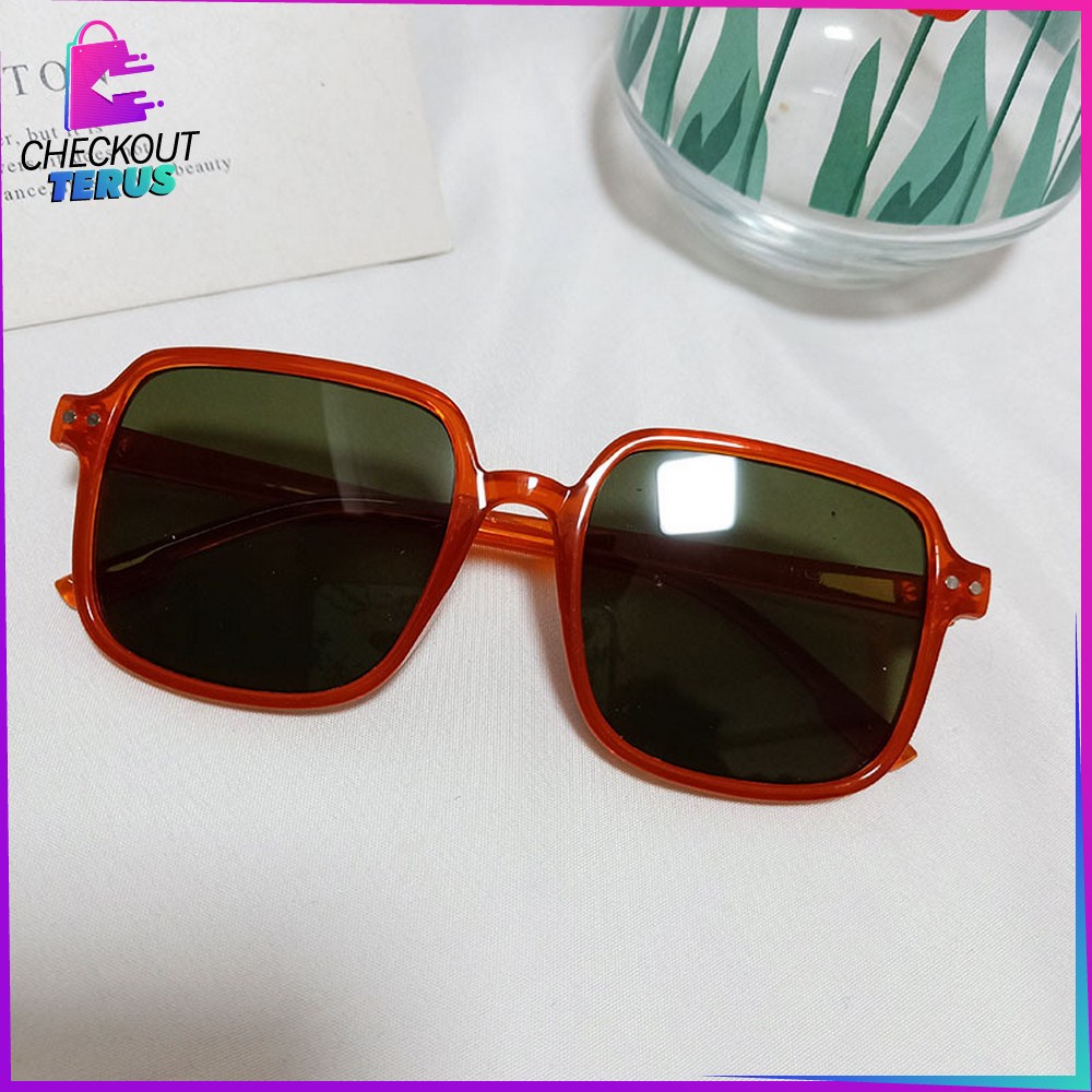 CT C673 Kacamata Hitam Wanita Petak Fashion Korea Retro Petak Eyeglasses Fashion Korean Style Sunglasses