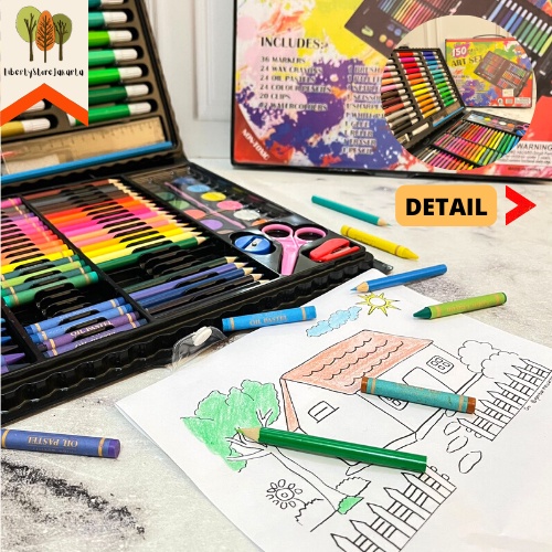 

Paket Peralatan Mewarnai 150 in 1 Art Set Merk Kubeixiong Import Drawing Tools Fancy Best Gift Hampers Souvenir Stationery For School Alat Tulis Kantor Sekolah Ready Grosir