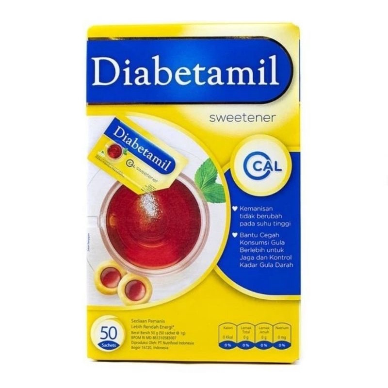 

Diabetamil Sweetener isi 50 sachet gula diet