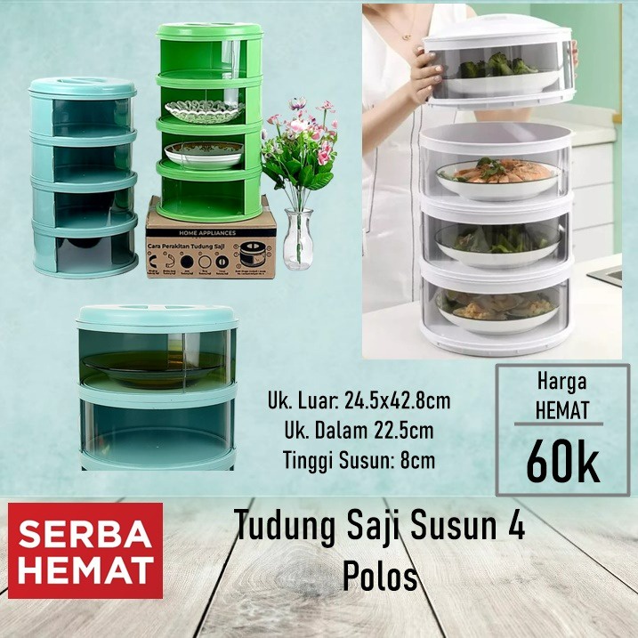 Tudung Saji Susun 4 Lemari Penyimpanan Makanan Susun