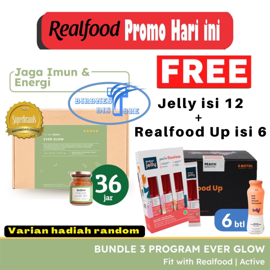 

Realfood Bundle Ever Glow khusus Hemat Ongkir ( Minuman sarang walet )