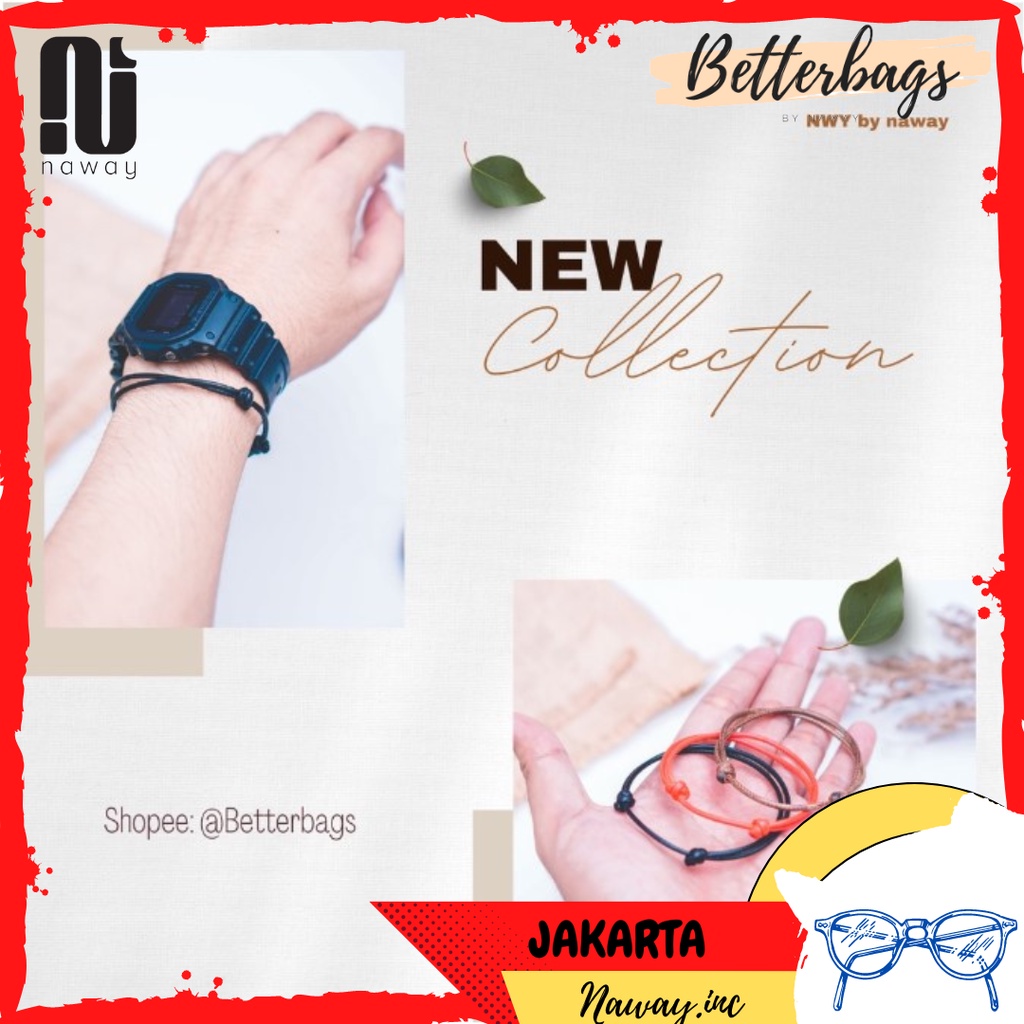 Gelang Tali Knot Wanita Korea / Gelang Cowo Keren