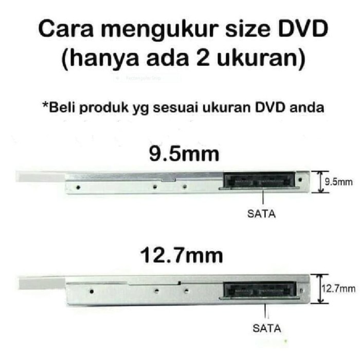 SSD HDD Caddy Tebal 12.7mm SATA DVD Slot Hardisk Laptop -HRCB