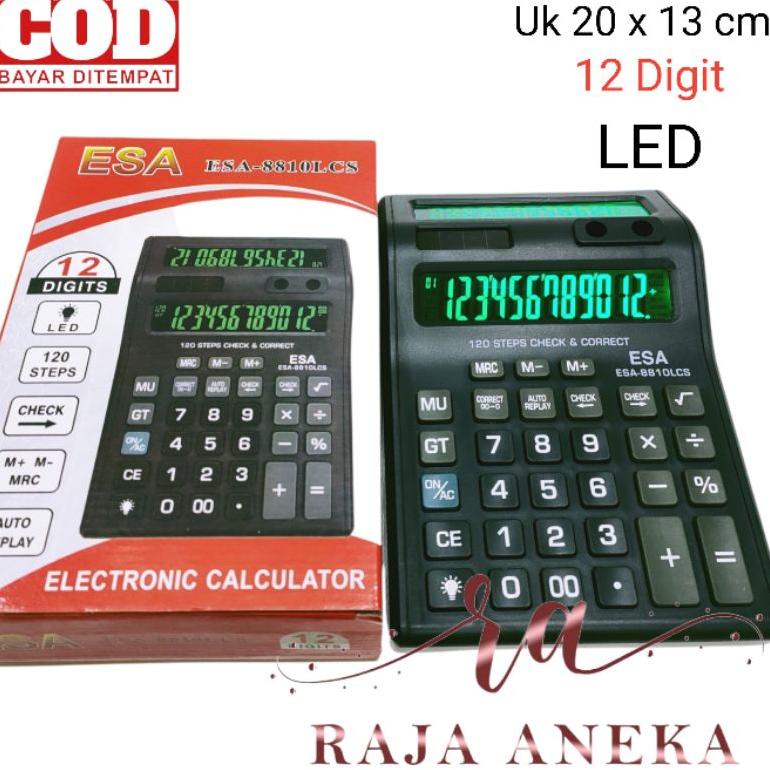 

KALKULATOR LAYAR LCD LED MENYALA CALCULATOR BESAR ESA 8810 12 DIGIT CEK ULANG 2 LAYAR BOLAK BALIK TERLARISS...,,,,,