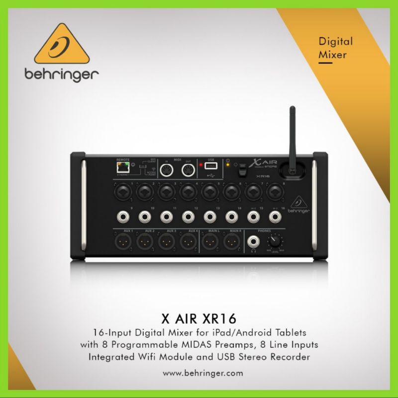 Mixer Behringer X Air XR16 Garansi Resmi 1 Tahun Original Behringer