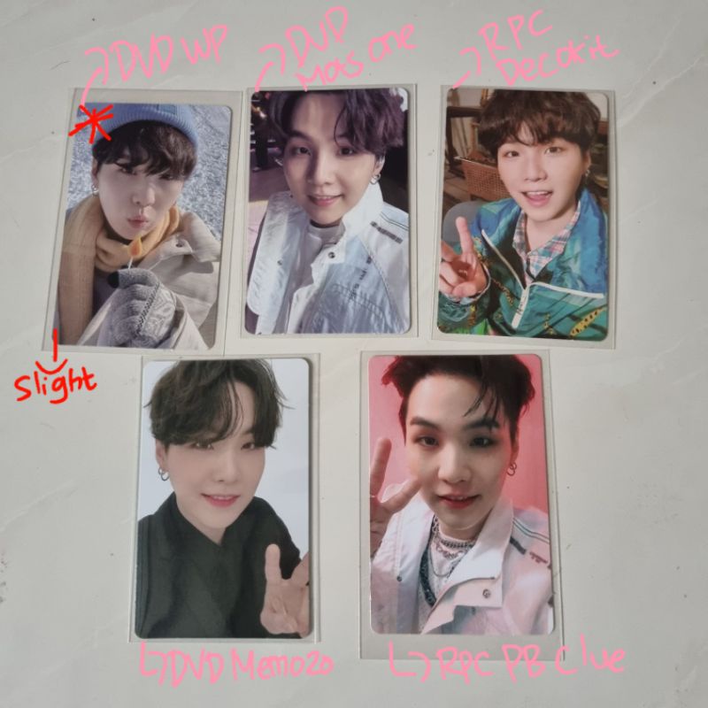 PHOTOCARD PC DVD PB BTS YOONGI SUGA WP WINTER PACKAGE MEMO 20 DECO KIT MOTS ONE CLUE