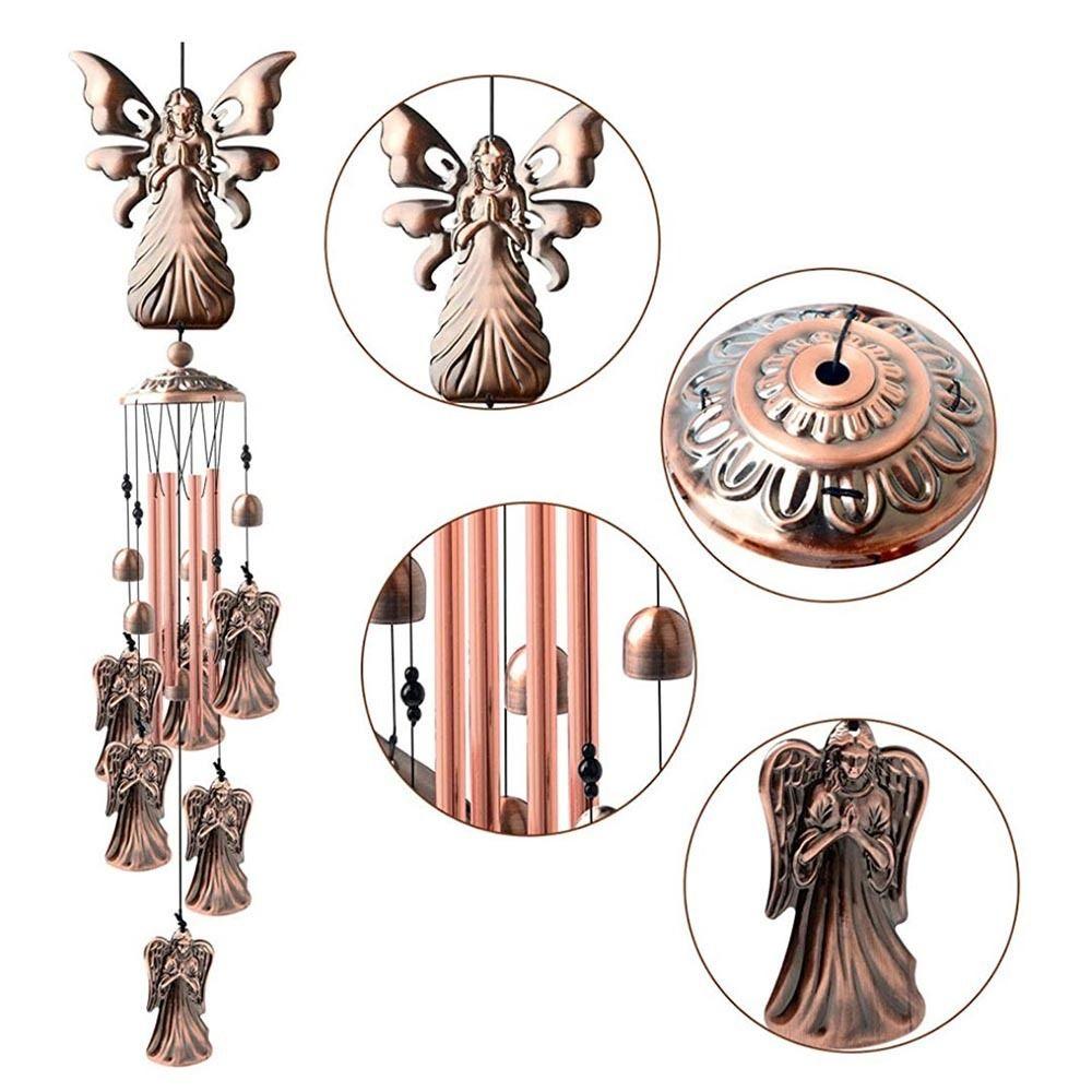 Solighter Angel Wind Chime Retro Yard Outdoor Metal Aluminium Tabung Liontin Dekorasi