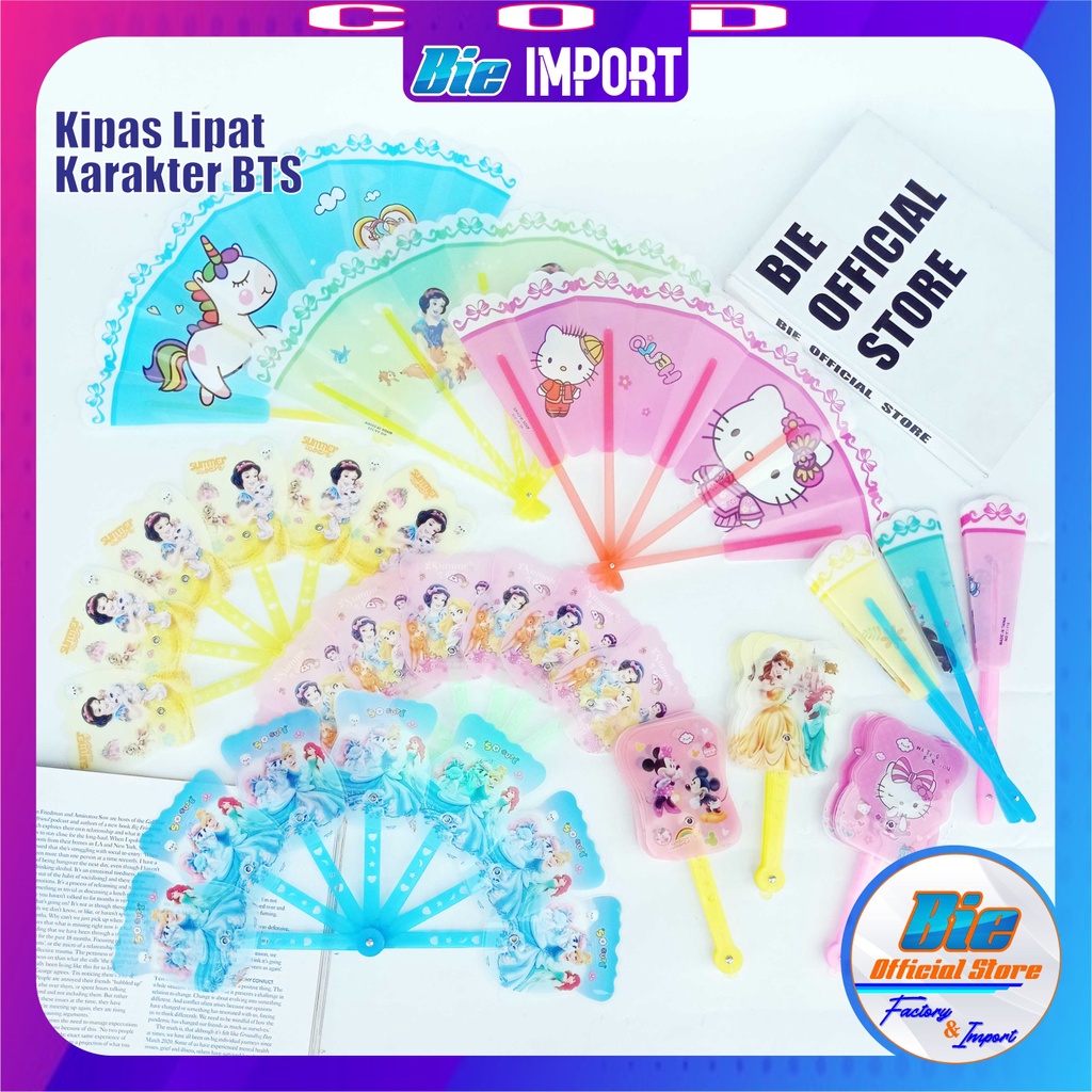 Kipas Tangan Lipat Karakter Style Impor Best Seller