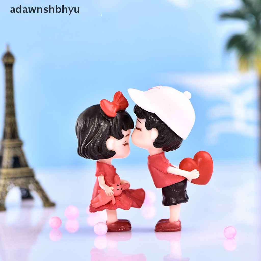 Adawnshbhyu Lovers Couple Miniatur Boneka Mini DIY Terrarium Patung Peri Dekorasi Taman ID