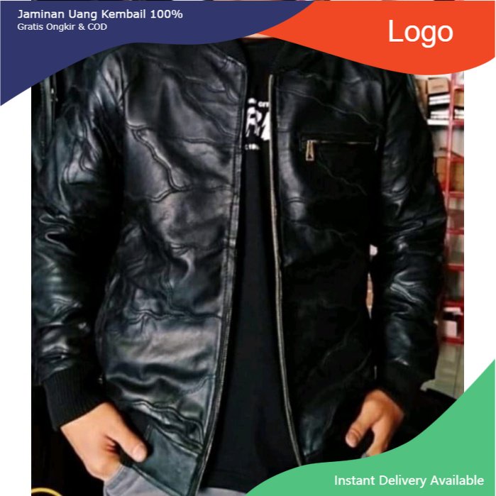 Jaket Kulit Domba Asli Sambungan Model Bomber Kulit Asli Domba Sambungan TERBARU