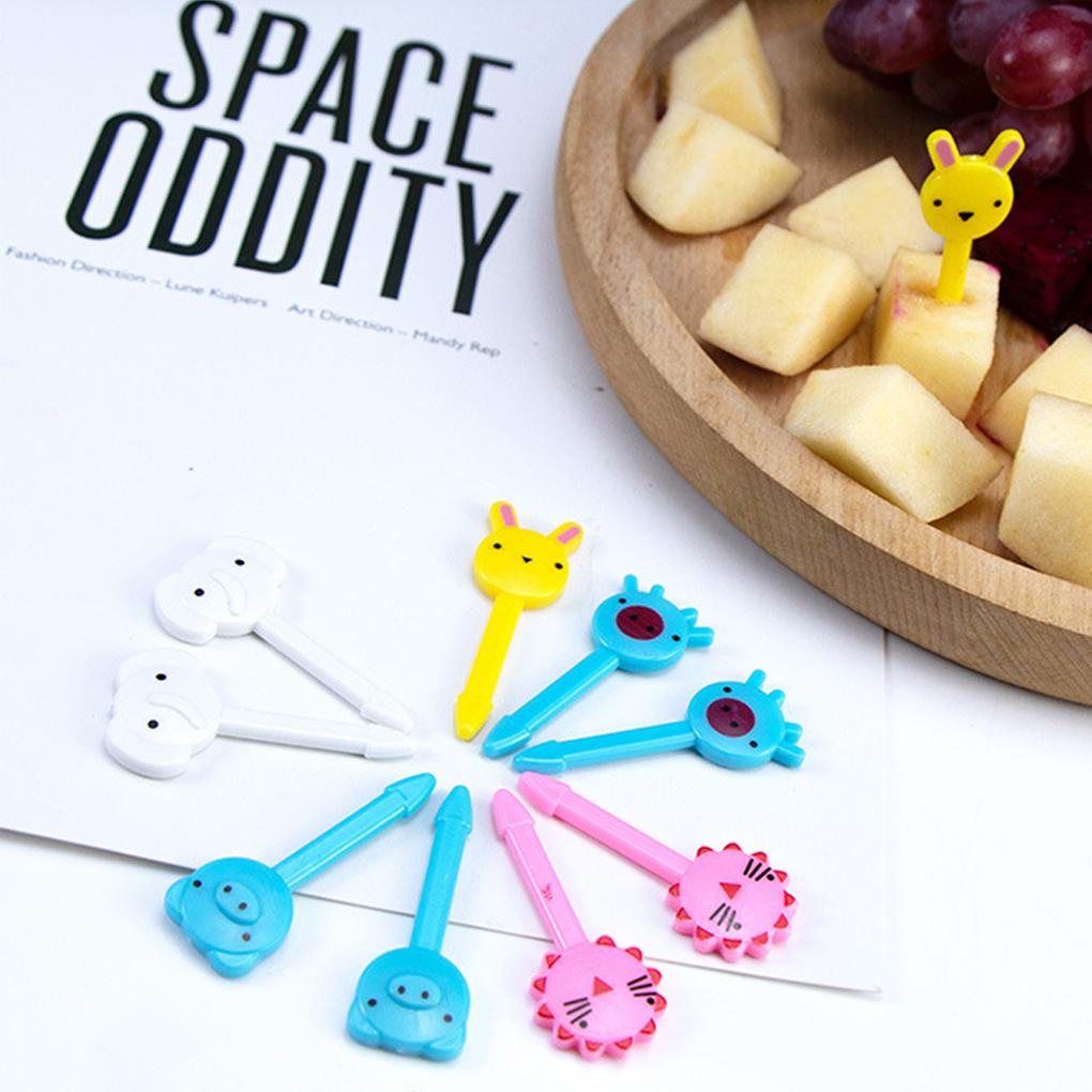 10pcs Mini Animals Food Picks Kids Fun Lunch Box Decor Stick Gaya Lucu Tusuk Gigi Reusable Dekorasi Pesta Dessert Buah