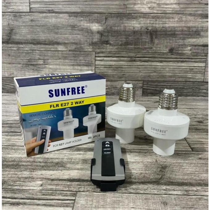 Fitting Lampu Remote Wireless 2Way Sunfree E27 / 2 Fitting 1 Remote