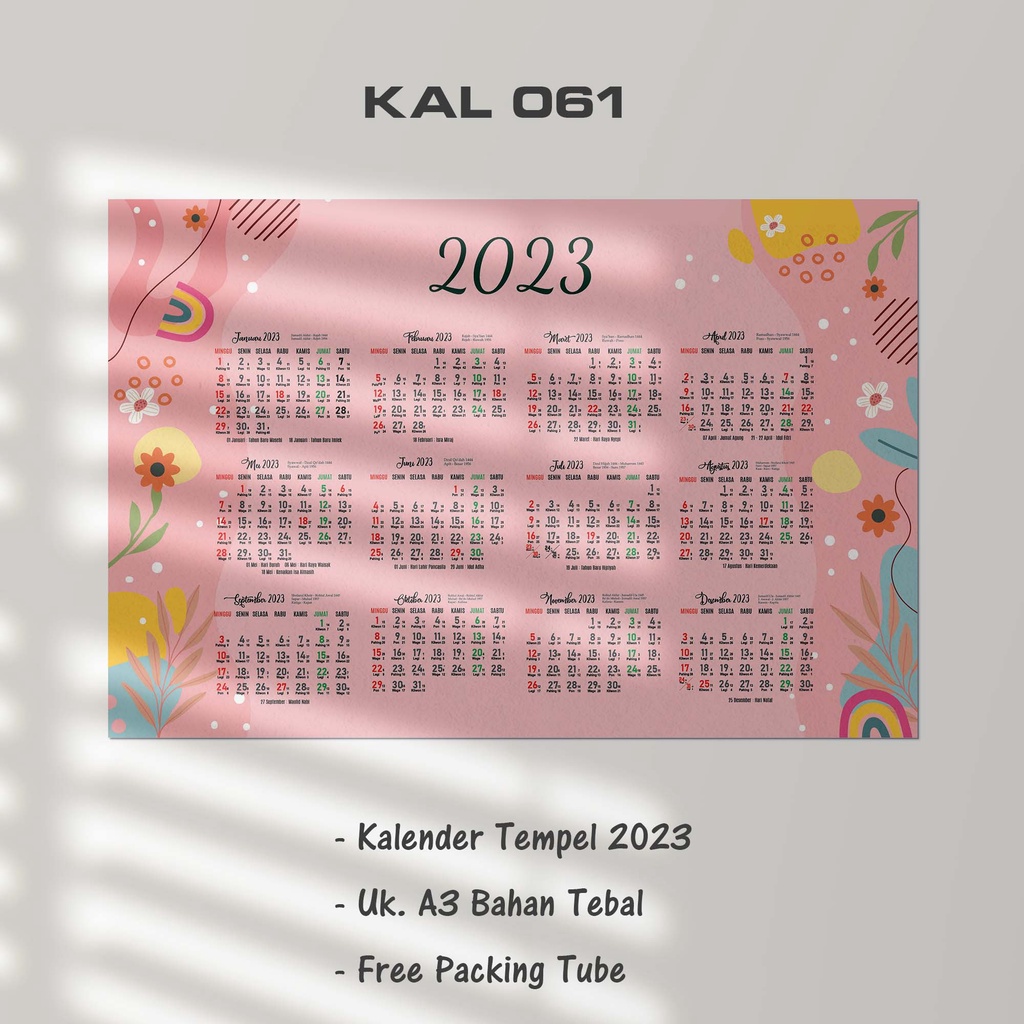 

Hanabi Kalender Dinding 2024 / Kalender Tempel Custom KAL60