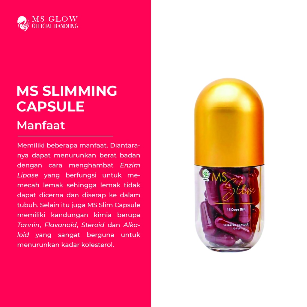 Slimming Capsule Ms Glow / Obat Diet / Pelangsing Badan Premium Termurah - By Msglowbandung